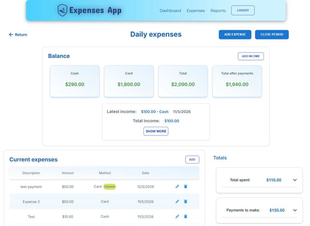 expenses app daily expenses