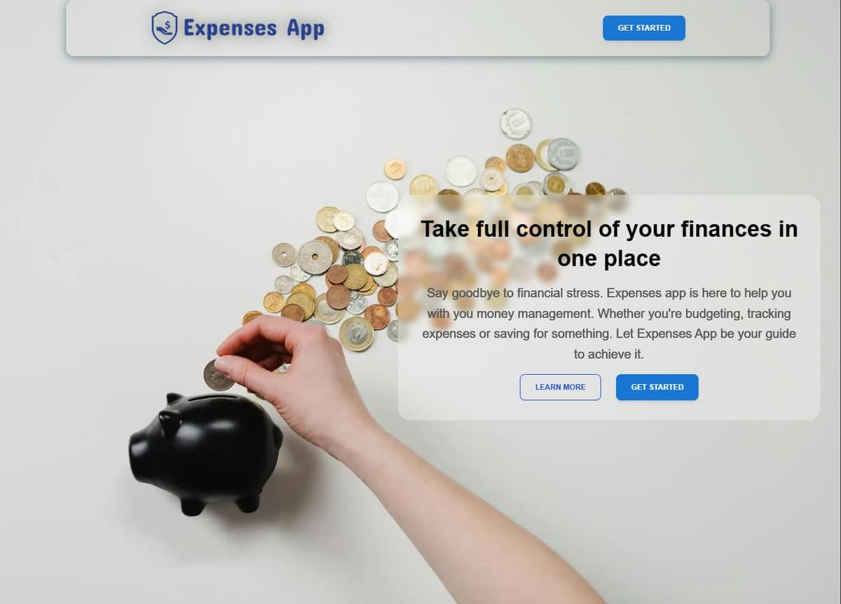 expenses-app frontpage